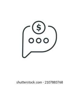 Discuss budget icon, vector illustration