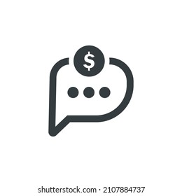 Discuss budget icon, vector discuss budget icon, vector illustration