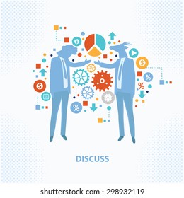 Discuss concept design,on clean background,business concept,clean vector