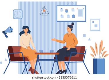 Discuss With Customers Flat Vectors