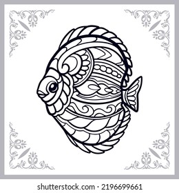 Discuss fish zentangle arts isolated on white background