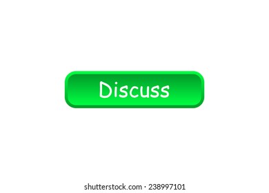 Discuss green  button for a site, vector, EPS 10