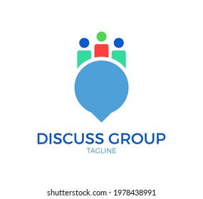 discuss group vector logo template design