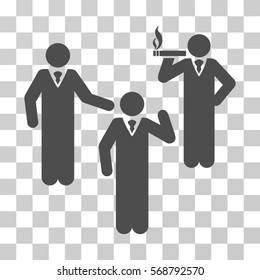 Discuss Standing Persons icon. Vector illustration style is flat iconic symbol, gray color, transparent background. Designed for web and software interfaces.