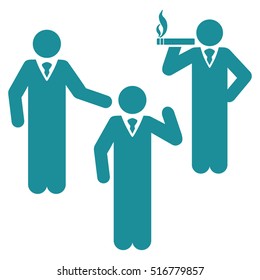 Discuss Standing Persons vector icon. Flat soft blue symbol. Pictogram is isolated on a white background. Designed for web and software interfaces.