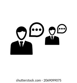 Discuss talk icon.conversation,man (vector illustration)
