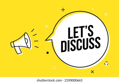 Discuss vector banner talk sign chat speech business forum bubble megaphone background banner