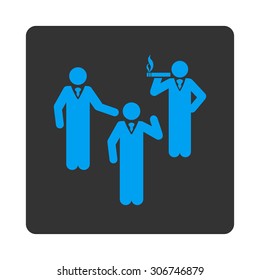 Discuss vector icon. This flat rounded square button uses white and gray colors and isolated on a white background.