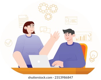 Discussing the Business Plan Illustration