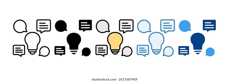 Discussing Ideas Icon Set Multiple Style Collection