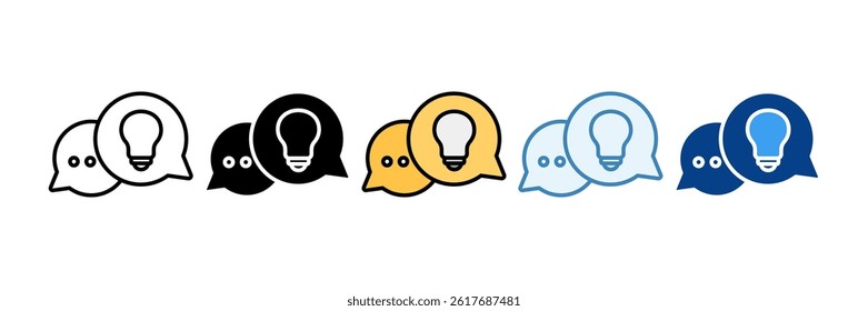 Discussing Ideas Icon Set Multiple Style Collection