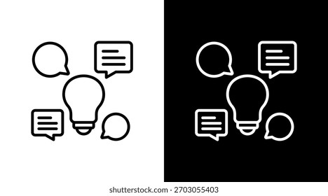 Discutindo ideias Design de conjunto de ícones brancos