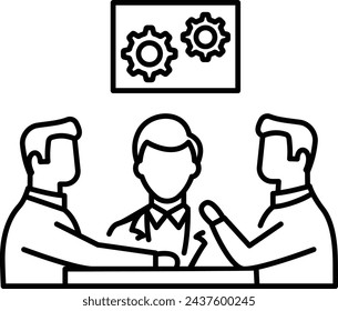 Discussing immediate challenges concept, Monday Meeting with determination vector design, Boosting productivity abilities Symbol, business motivation Sign, Enterprise impetus stock illustration