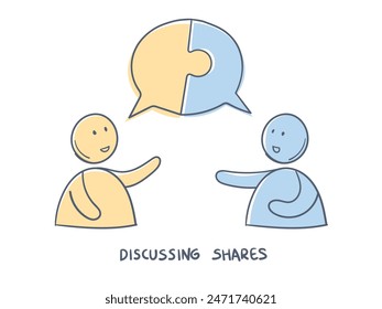 Discussing shares vector illustration. Business concept