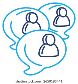 Discussion 3d icon vector style for communication user interface Dual Line style.