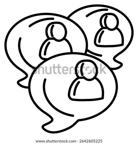 Discussion 3d icon vector style for communication user interface Line style.