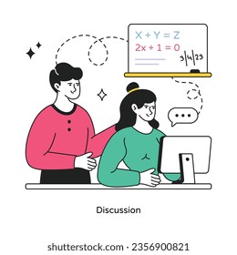 Discussion abstract concept vector in a flat style stock illustration
