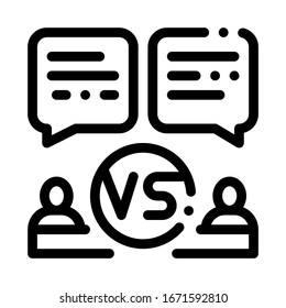 Discussion Battle Icon Vector. Outline Discussion Battle Sign. Isolated Contour Symbol Illustration