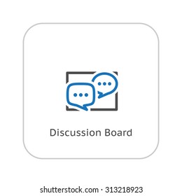 Discussion Board Icon. Business Concept. Flat Design. Isolated Illustration.