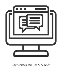 Discussion Board Outline Icon Vector Illustration