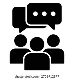 Icono de discusión o lluvia de ideas para el trabajo en equipo y en grupo