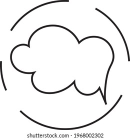 Burbuja de discusión, ilustración de icono, vector sobre fondo blanco