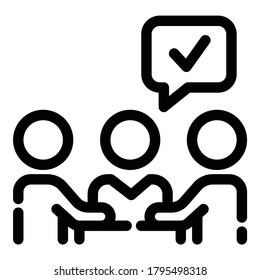 Discussion  Business  Guarantee Flat Icon Isolated On White Background