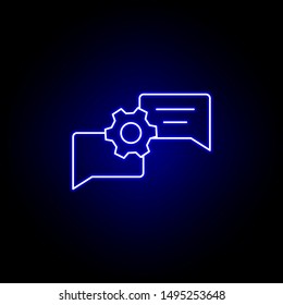 Discussion chat bubble line neon icon. Elements of Business illustration line icon. Signs and symbols can be used for web, logo, mobile app, UI, UX