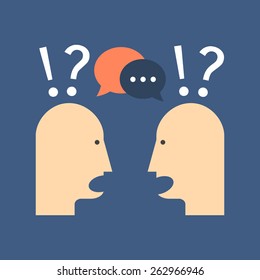Discussion, chat concept. Colorful flat design icon.  Vector illustration
