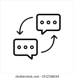 Icono de charla de discusión sobre fondo blanco