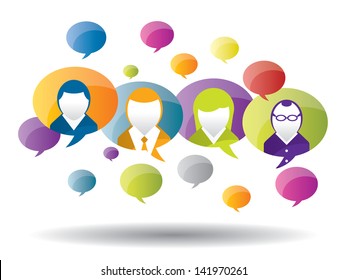 discussion and communication between people on business