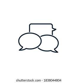 Discussion. Communication, chat. Vector icon isolated on white background.