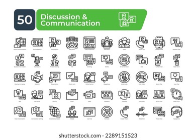 Discussion and communication icons Pack. Thin line icons set. clean and simple vector icons