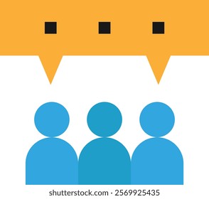 Discussion Communication Meeting Icon Vector Flat Illustration