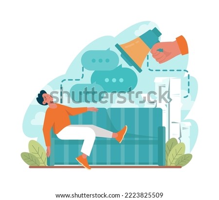 Discussion concept. Characters with a dialog bubble, communicating with each other. Succesful negotiation or misunderstanding. Flat vector illustration
