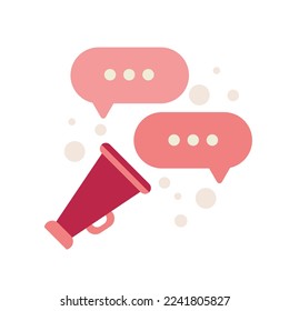 Diskussionskonzept, Dialogblase. Erfolgreiche Verhandlungen oder Missverständnisse. Vektorgrafik