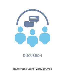 Icono de línea de concepto de discusión. Ilustración de elemento simple. diseño de símbolo de esquema de concepto de discusión.