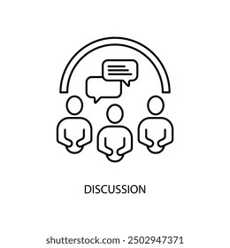 Icono de línea de concepto de discusión. Ilustración de elemento simple. diseño de símbolo de esquema de concepto de discusión.