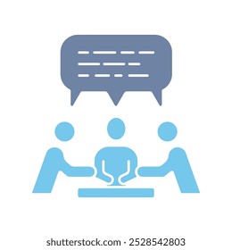 Icono de línea de concepto de discusión. Ilustración de elemento simple. diseño de símbolo de esquema de concepto de discusión.