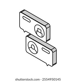 discussion customer testimonial isometric icon vector. discussion customer testimonial sign. isolated symbol illustration