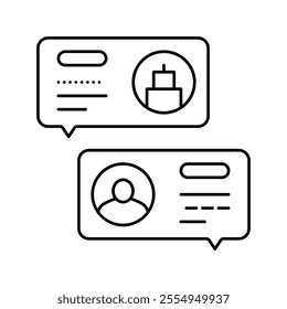 discussion customer testimonial line icon vector. discussion customer testimonial sign. isolated contour symbol black illustration