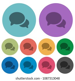 Discussion darker flat icons on color round background