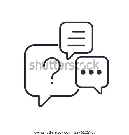 Discussion. Different opinions on one issue. Vector linear icon isolated on white background.