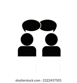Discussion, dispute icon. Flat style design. Forum chat vector sign. Symbol, logo illustration.