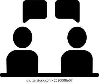 Discussion, dispute vector icon. Replaceable vector design.