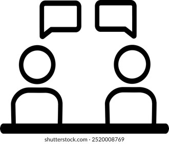 Discussion, dispute vector icon. Replaceable vector design.