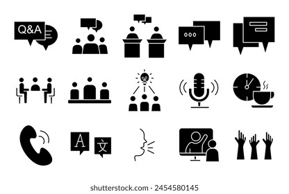 Ilustración de conjunto de Vectores rellenos de discusión