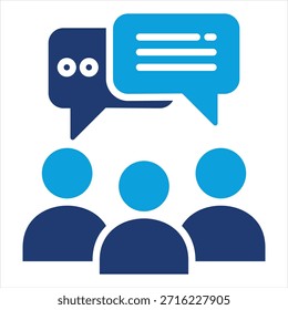 Discussion Flat Blue Icon Style