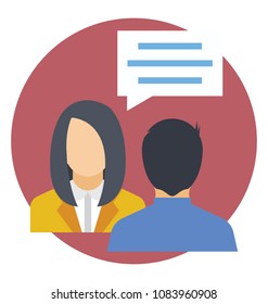 
Discussion flat icon. Business communication
