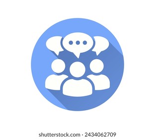 Discussion flat icon with long shadow for graphic and web design.